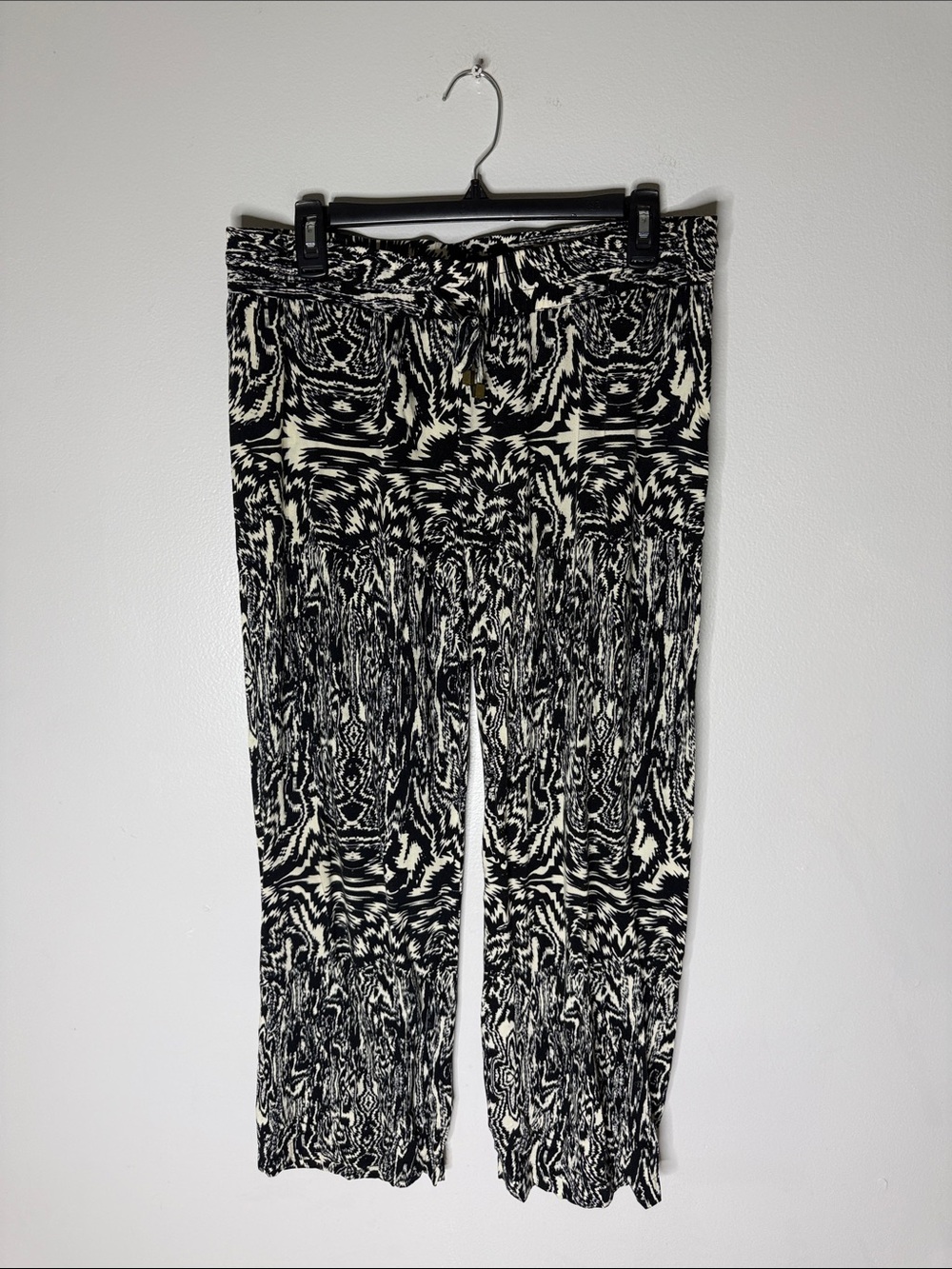 Hester & Orchard Black & Cream Patterned Women’s Pull-On Pants Size Medium